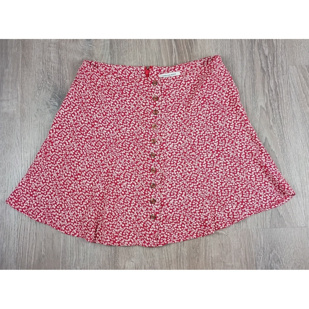 American Eagle Outfitters Floral Button Front Lightweight Skirt 4 Multicolor